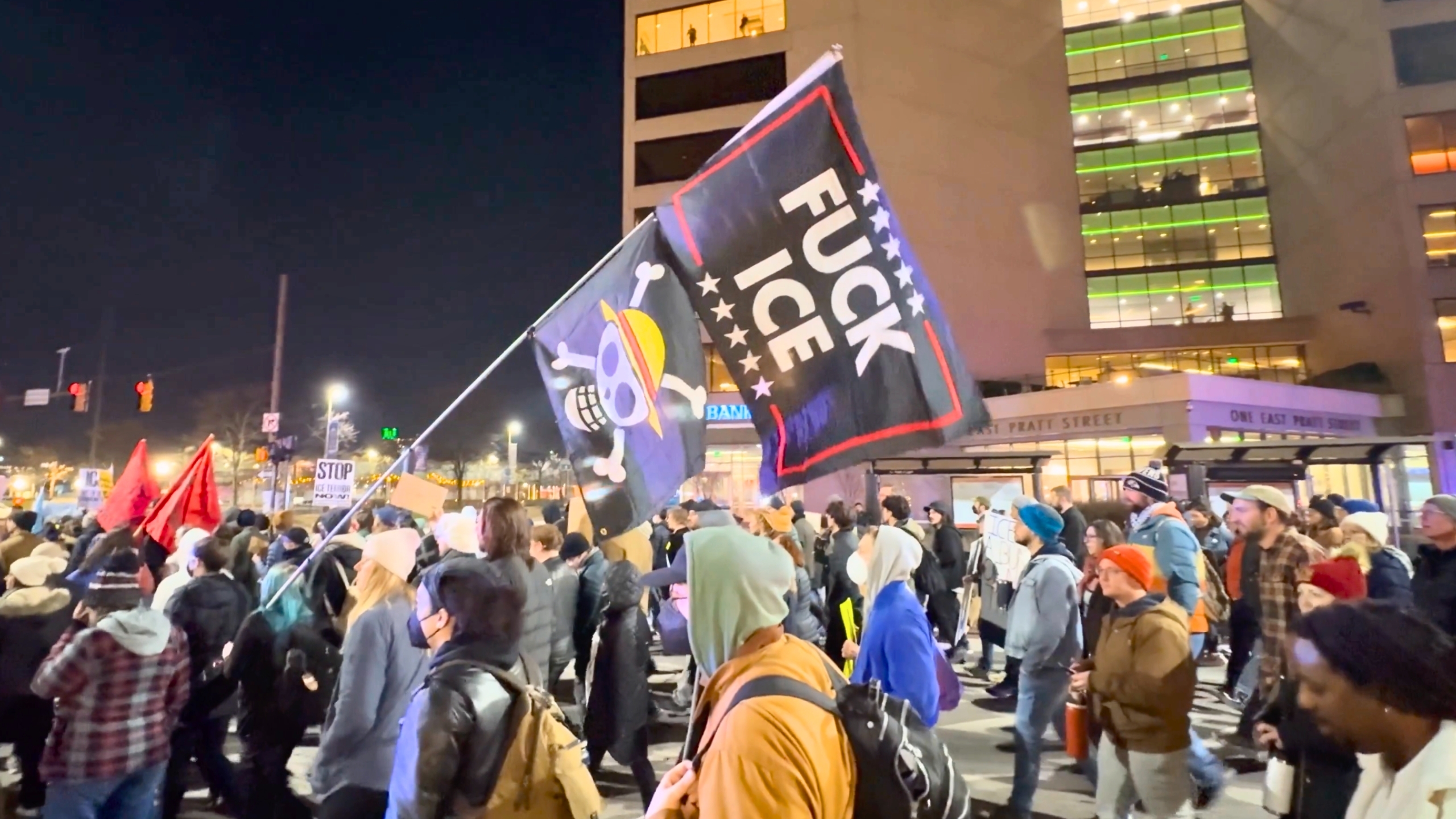 ‘No fascist USA!’: Baltimore marches against ICE